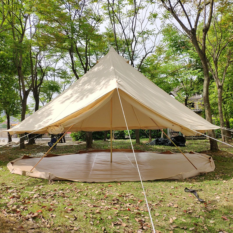 The Flame Retardant Tent of The Bell Tent Type Camp 3 Meters Diameter 4 Meters in Diameter Mongolian Yurt Bell Tent 5 Meter or 6 Meters Glamping Tent