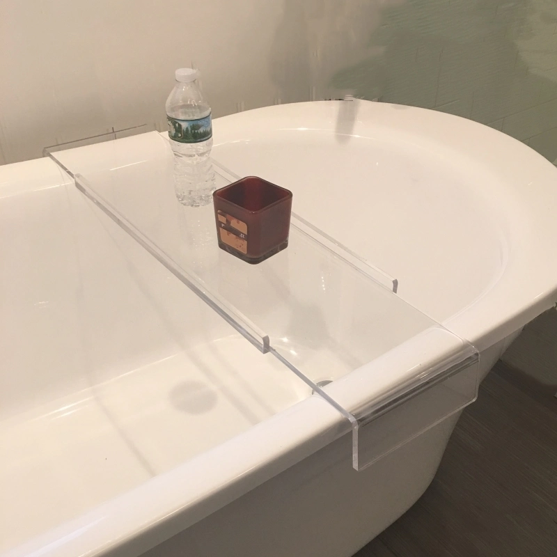 Wholesale Custom Clear Perspex Acrylic Bathroom Tray for Bathtub Caddy