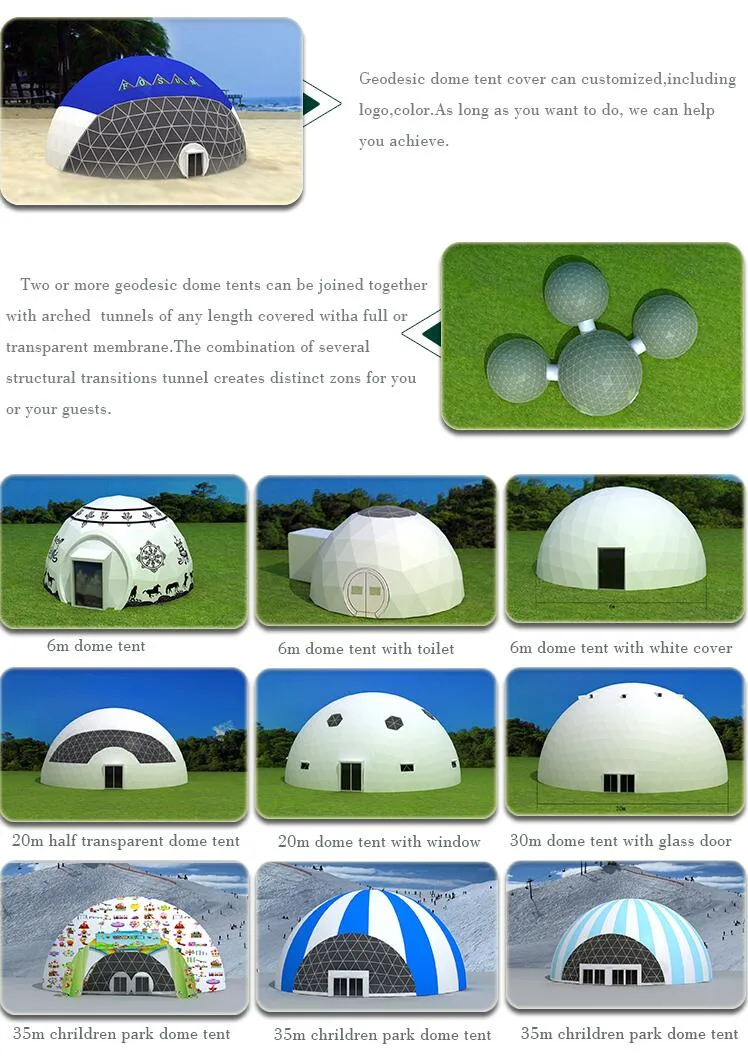 Lightweight Transparent Geodesic Dome Tents for Education / Celebration