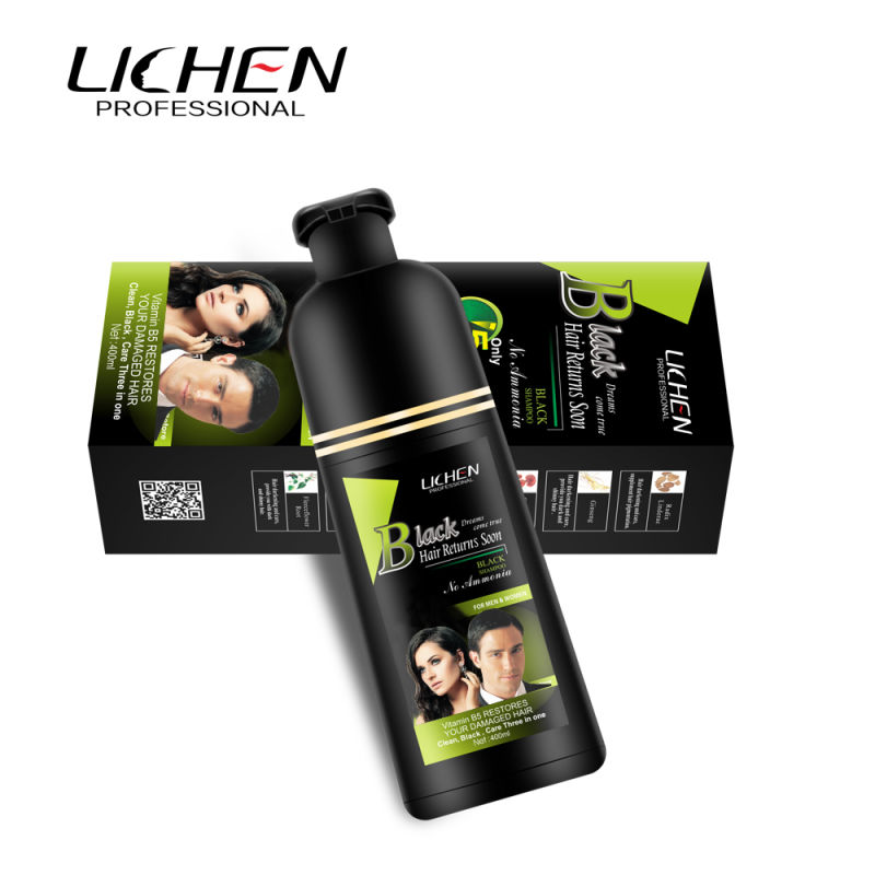 Low MOQ Fast Hair Dye Shampoo Wash Black Hair Shampoo