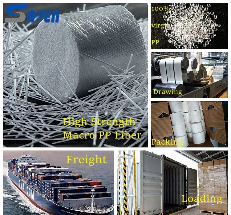 Polypropylene Polyester Macro Crude Fibra for Concrete Reinforcement Fiber PP Fibre