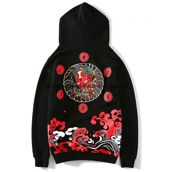 Cotton Hoodie with Silk Screen and Embroidered