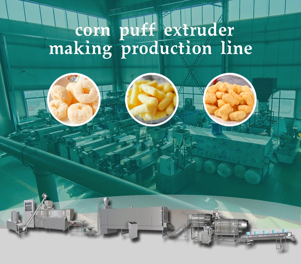 Automatic Puff Corn Snacks Food Production Line Cereal Extrusion Machinery