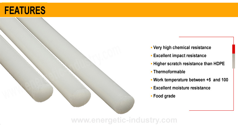 PTFE/HDPE/POM/PP/Nylon Rods/PE Rod/UHMW PE Rod/HDPE Rod/Wear Resistant Heat Resistant UHMW PE Rods