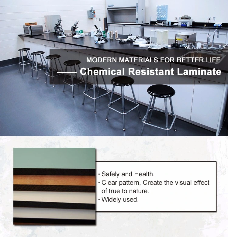 Chemical Acid Resistant Waterproof Heat Resistant HPL Laminate Compact Phenolic Board for Laboratory Countertop
