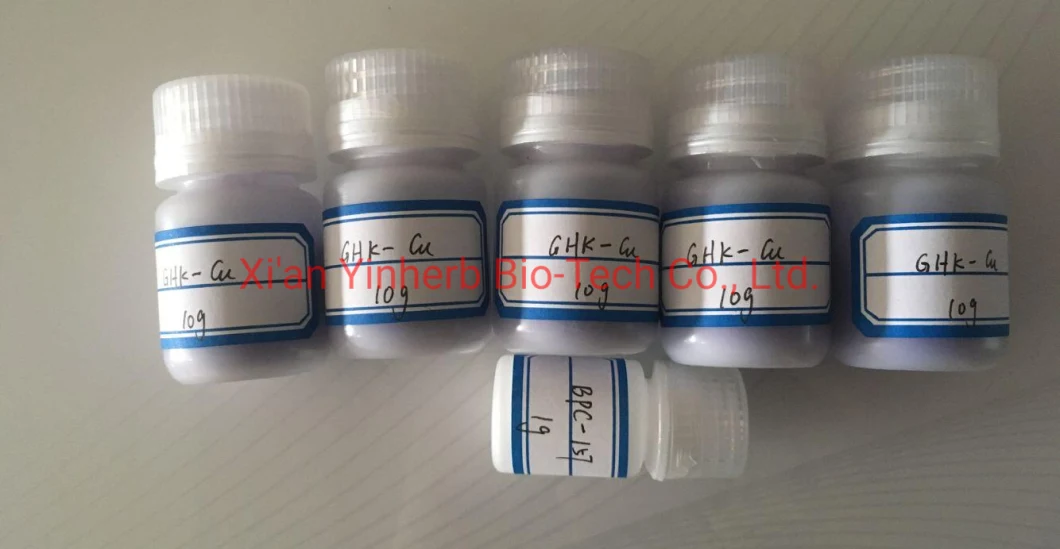 Yinherb Custom Peptide Synthesis 98% Purity Ghk-Cu Bulk Raw Powder 49557-75-7