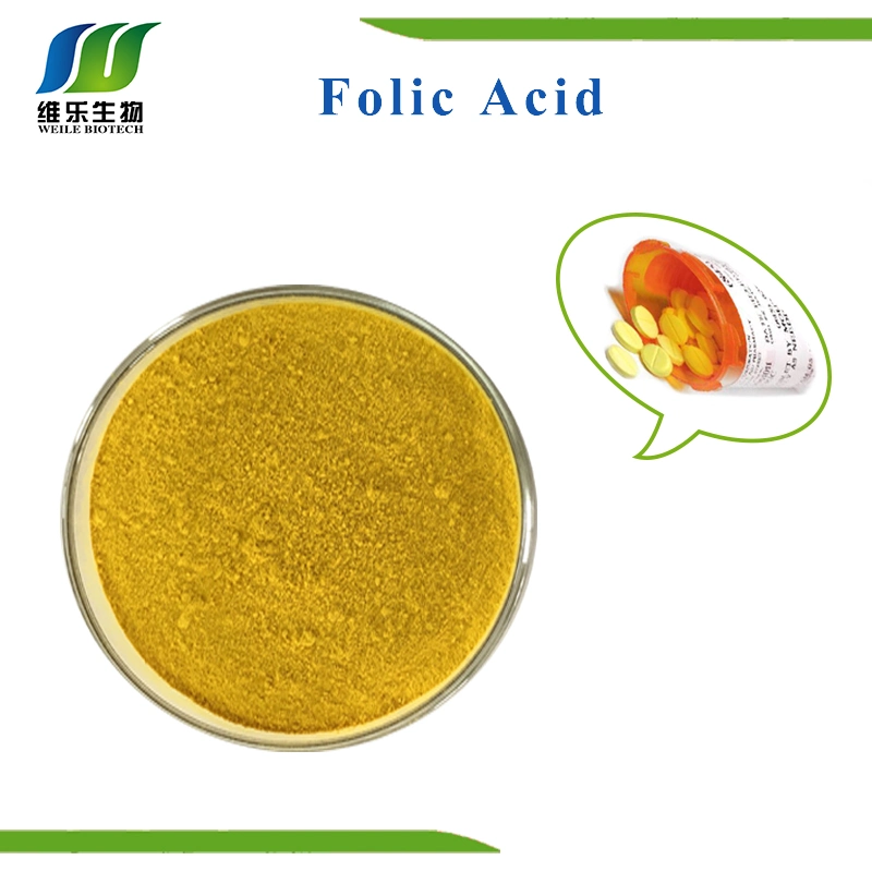 Feed/Food/Medicine Grade Vitamin B9 (Folic Acid) Powder CAS 59-30-3