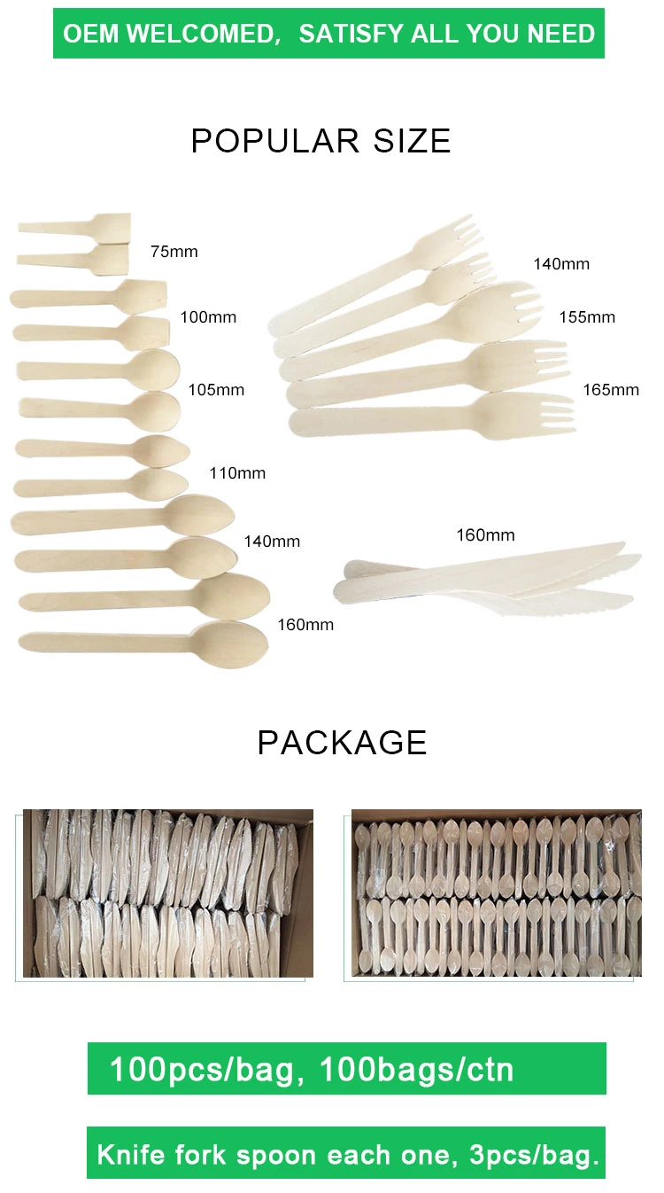 Weilong Family Kitchen Usuage Wooden Spoon Set Wooden Forks Bulk