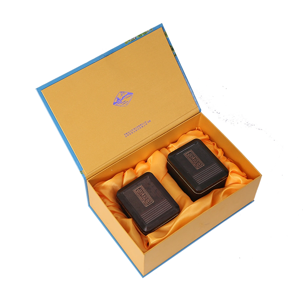 Custom Magnetic Closure Tea Set Paper Packaging Luxury Gift Box with Satin Lining
