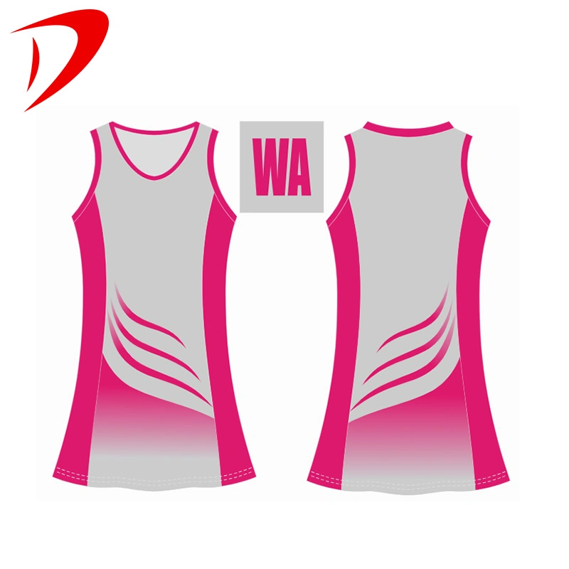 Youth Women Pink Color Beautiful Breathable Cheap Sublimation Team Sets Netball Uniforms