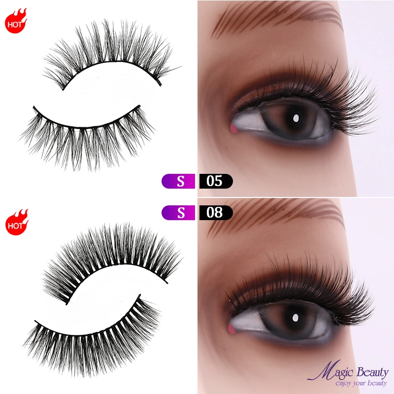 2020 Super Best Lashes 3D S05 S08 Silk Eyelash Strip False Eyelashes with Makeup