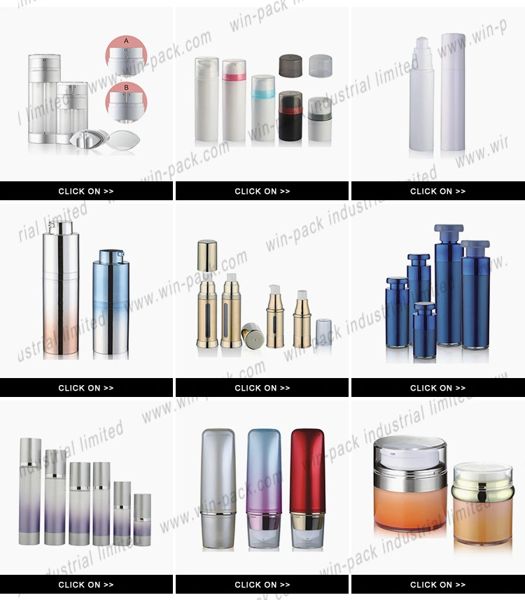 Luxury Transparent Green Color Acrylic Cosmetic Packaging Plastic Airless Bottle 10ml 15ml 25ml 40m