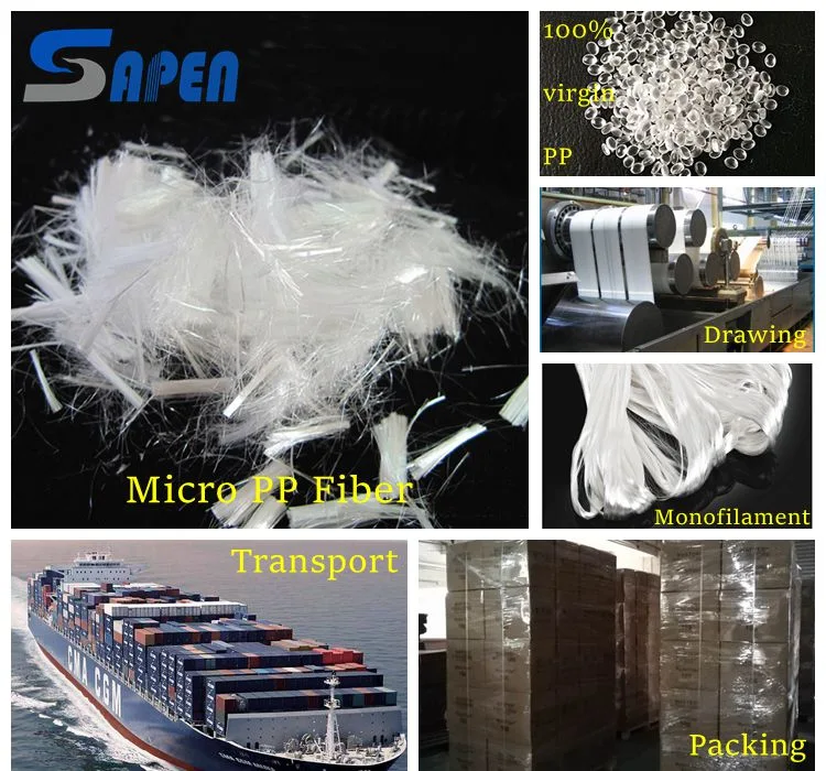 Made-in-China Easily Dispersed Concrete PP Fiber Anti Crack Shortcrete Fibre
