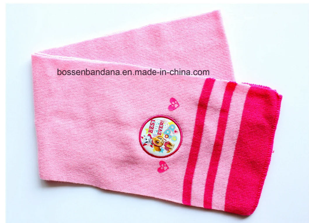 China Factory Produce Custom Embroidered Pink Acrylic Knitted Winter Snowboard Kids Beanie Scarf Gloves Set
