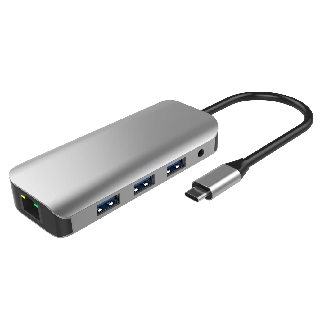 High Speed Data Transfer 9 in 1 USB Hub Combo Card Reader, HDMI USB C Hub Adapter Type C Hub Dock