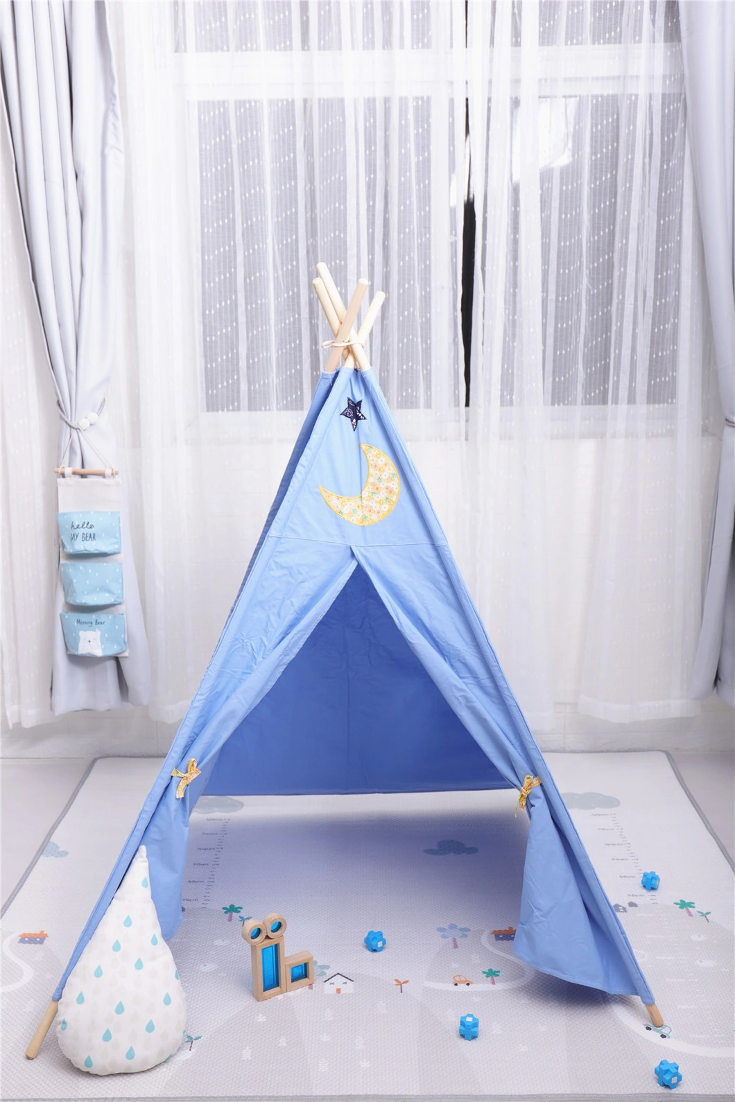 Kids Play Tent House Cotton Canvas Children's Teepee Indian Teepee Tents