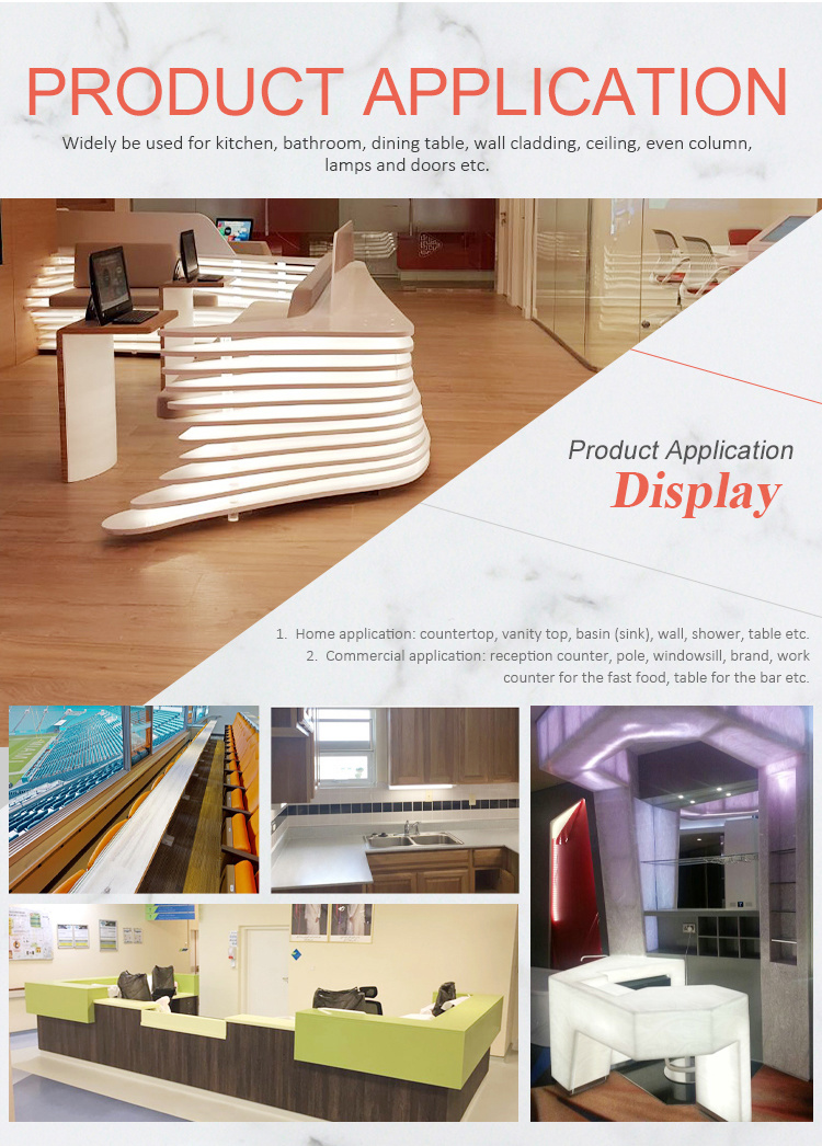 100% Pure Acrylic Solid Surface Corian for Interior Wall Panels