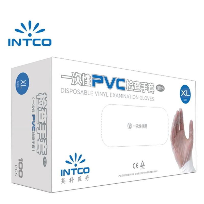   100PCS] Intco Disposable PVC Gloves   Usage Daily Usage Vinly