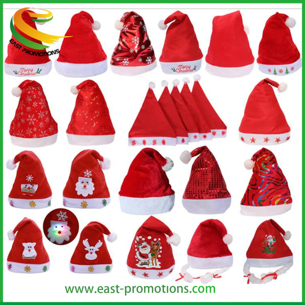 Wholesale High Quality Red Christmas Hat Xmas Cap for Adult