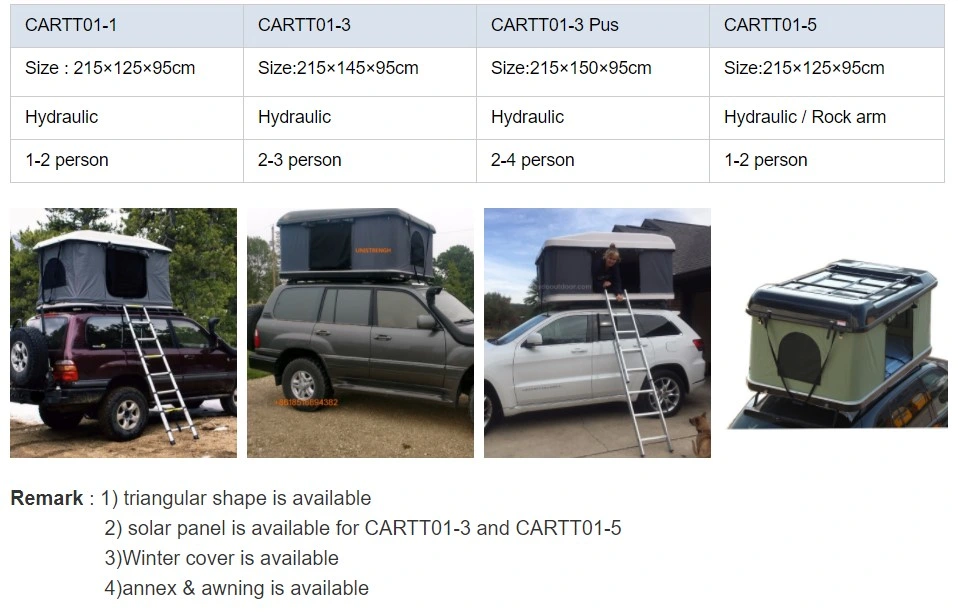 4WD off Road Car Hard Shell Roof Top Tent for Camping