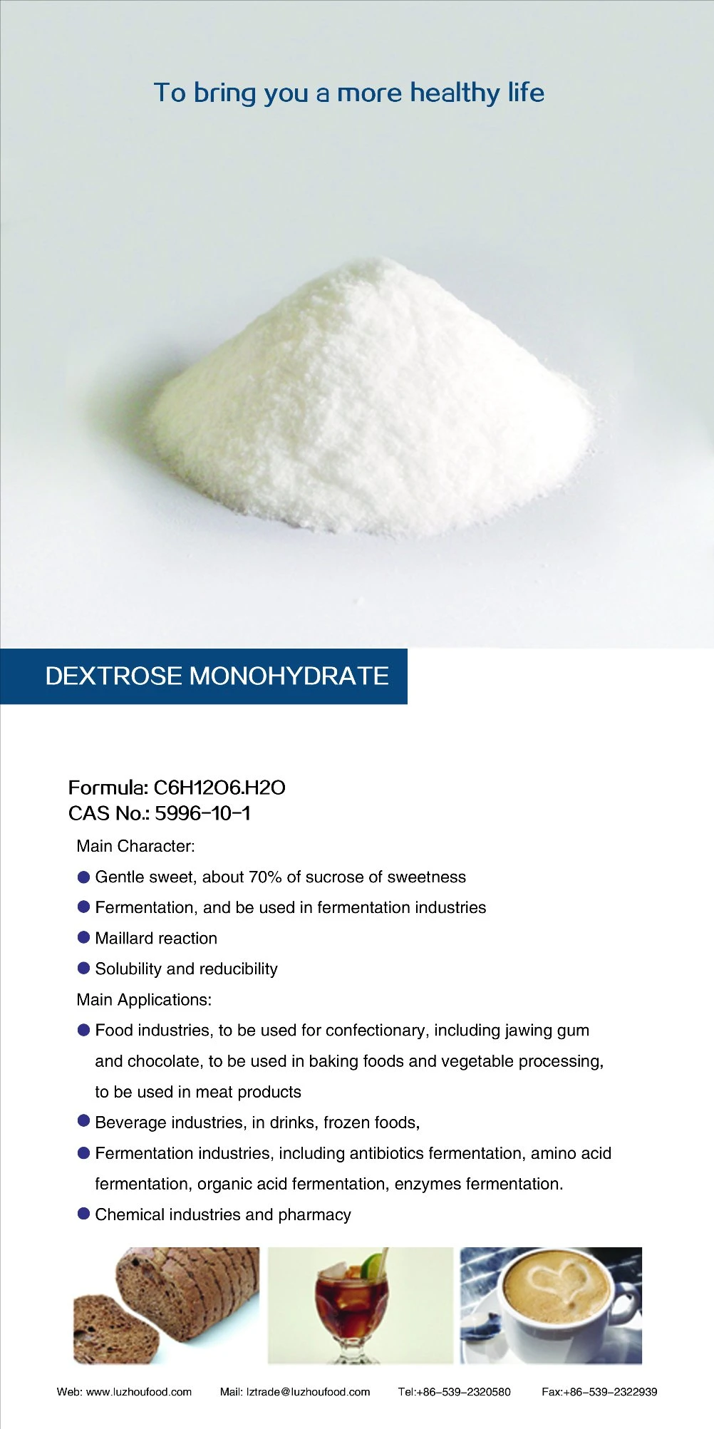 Food Ingredients Food Additives Monohydrate Dextrose