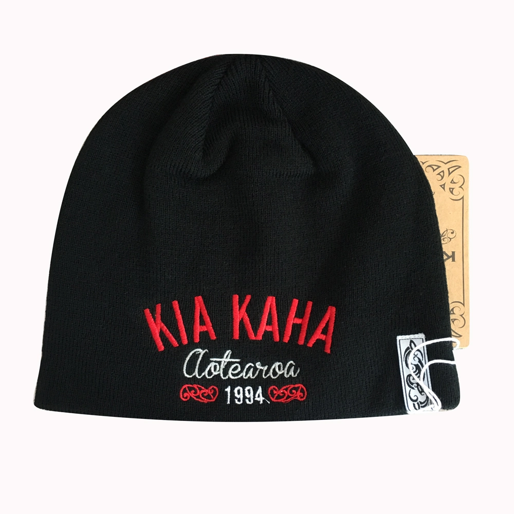 Custom Acrylic Cotton Jacquard Logo Embroidery Knitted Hat Beanie