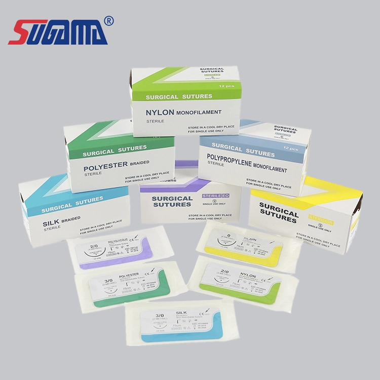 China Manufacturers Medical Polyester Nylon Non Absorbent Polypropylene Proline Braided Surgical Suture with Needle