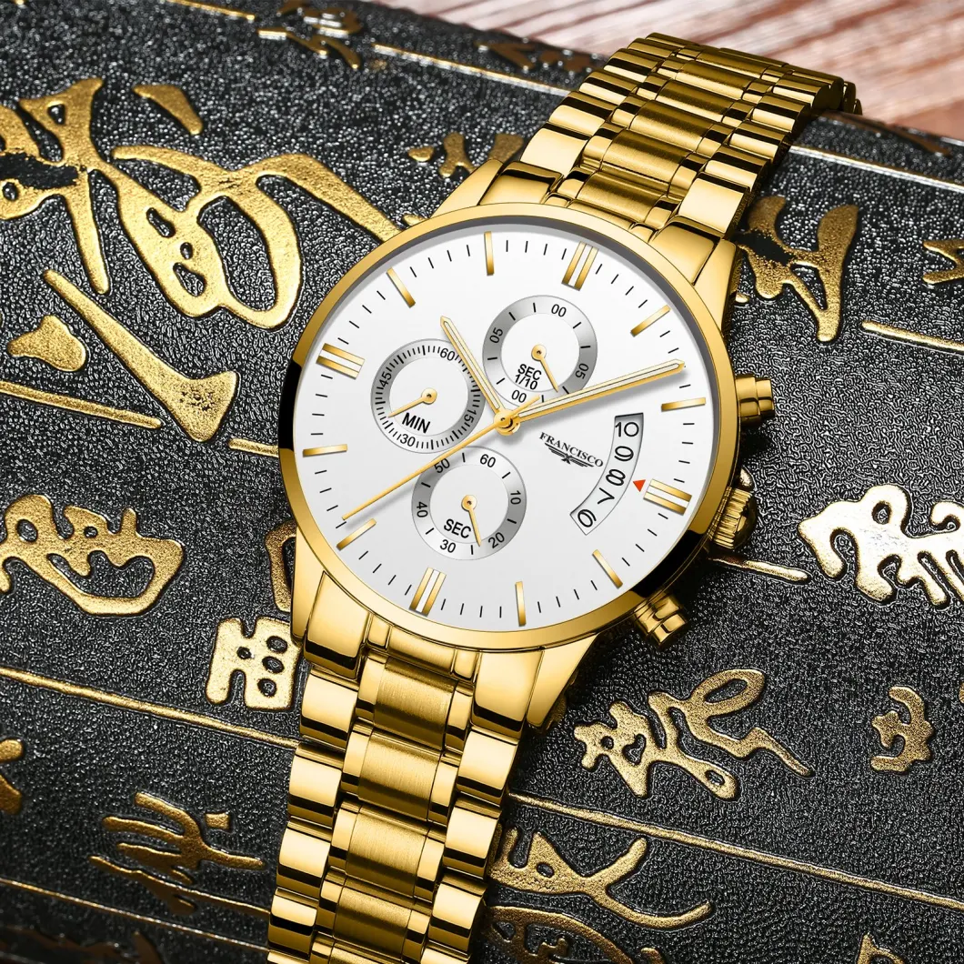 Wholesale Luxury Waterproof Watch Fashion Chronograph Men's Luxury Quartz Wrist Watch