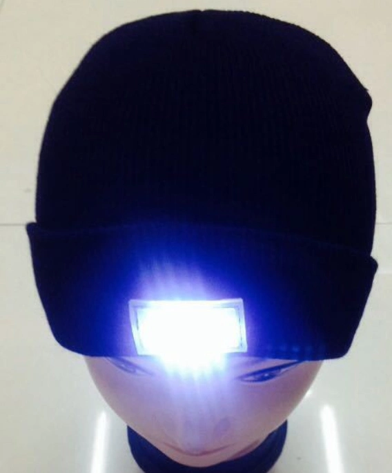 Winter Wholesale Adult Cheap Acrylic Knitted Multi Colors Ski LED Beanie Hat LED Light Beanie