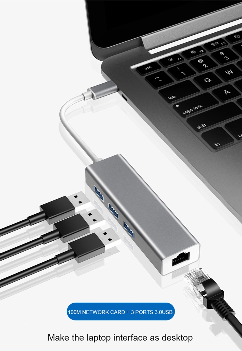 4 in 1 USB-C Hub Type-C Multiport Card Reader Adapter 4K HDMI for Notebook with Power Adapter USB Hub High Speed for PC Computer