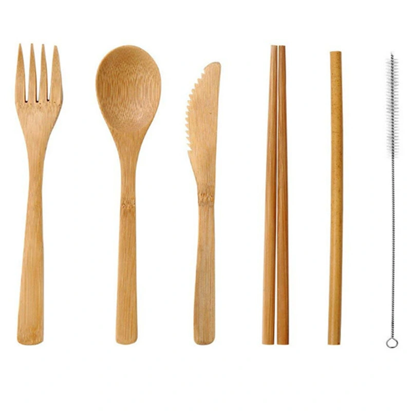 Family Travel or Home Use Eco Bamboo Cutlery Set