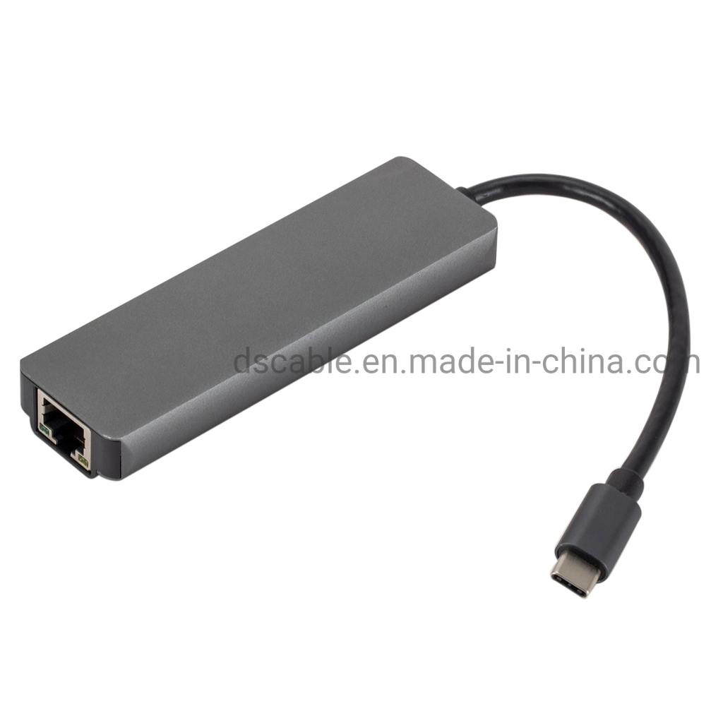5in1 USB-C Hub Type-C Hub with HDMI 4K/ Pd/ USB3.1/ Gigabit LAN Adapter Port