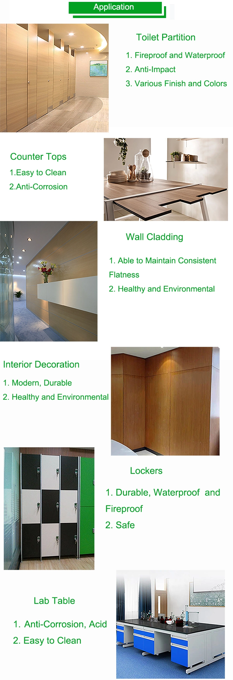 Decorative Interior or Exterior Wall Cladding Matte High-Pressure Compact HPL Laminate Sheets