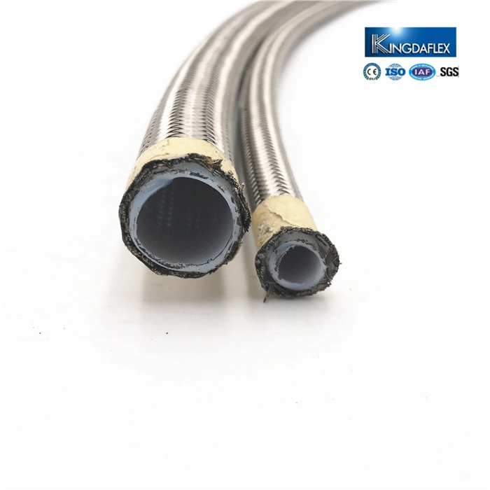 Stainless Steel Braided Flexible High Pressure PTFE Teflon Rubber Hose Pipe SAE100 R14