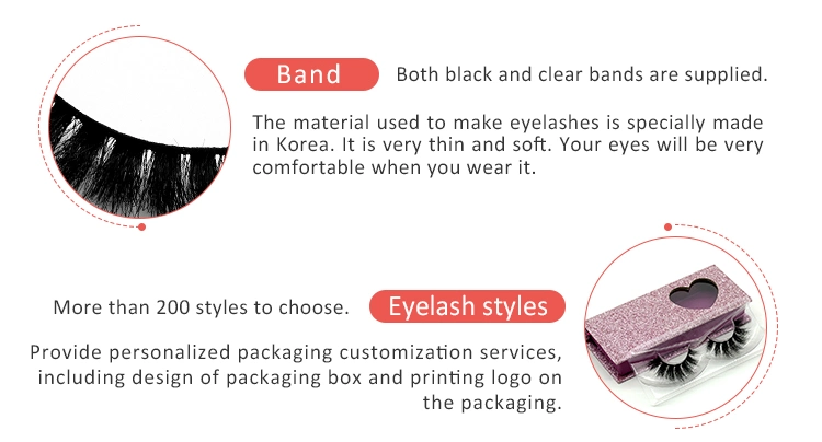 Various Styles 25mm 3D 5D Mink Lash Best Seller Free Sample Soft Band Luxury Eyelash