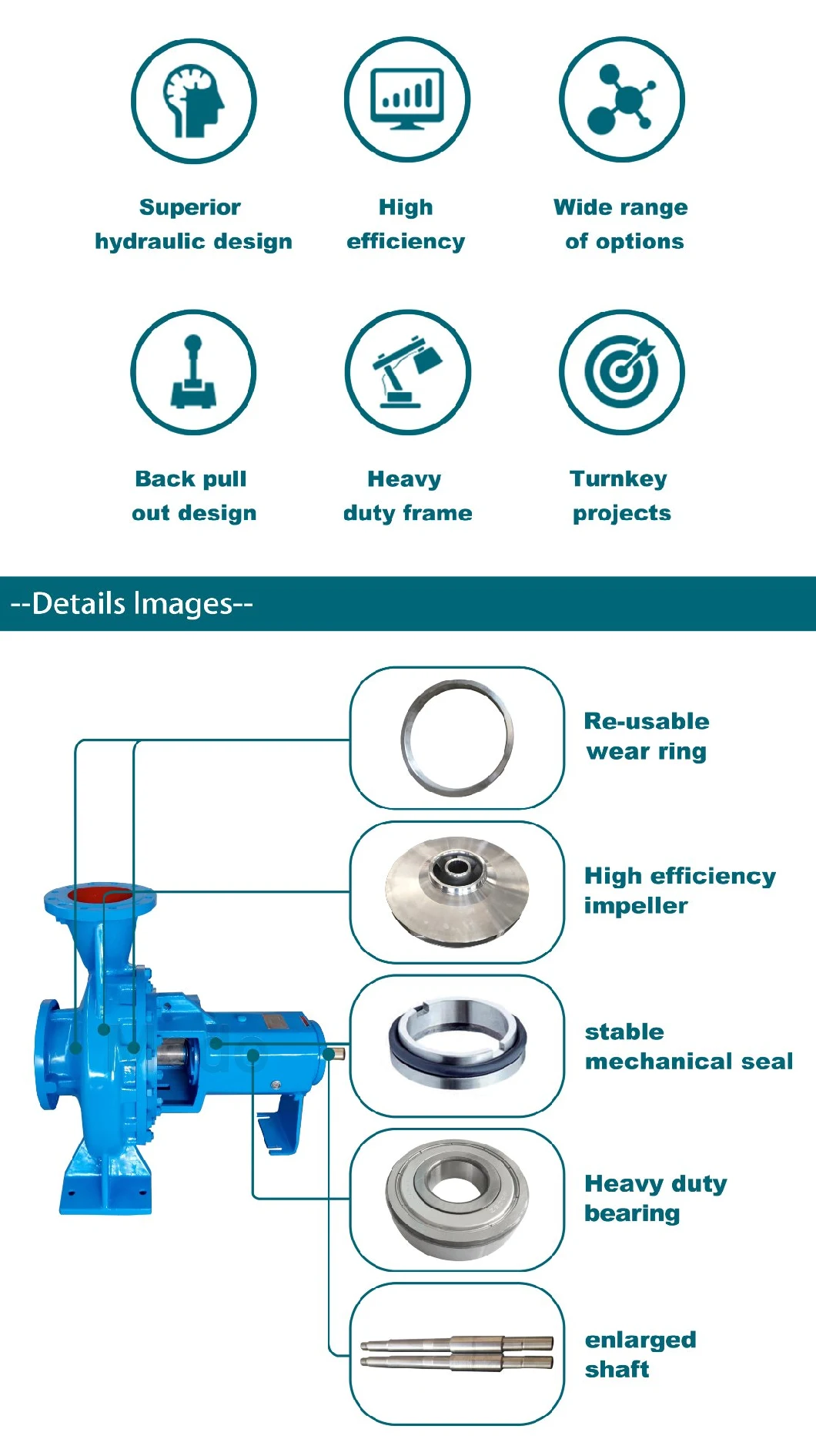 Powerful High Quality High Pressure Agricultural Horizontal Electric Engine Water Supply Pump for Irrigation and Agriculture