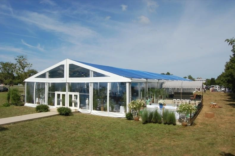300 People Clear Roof Wedding 15X30m Glass Wall Wedding Tent