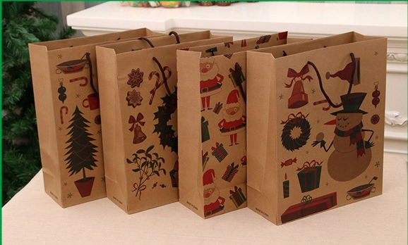 Christmas Gift Bag Gift Bag Christmas Handbag Brown Paper Bag Christmas Wrapping Bag Christmas Clothes Bag