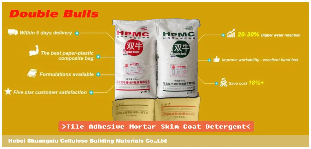High Quality Hydroxypropyl Methyl Cellulose (HPMC) for Skim Coat, Concrete, Cement, Tile Adhesive, Ceramic, Gypsum Powder