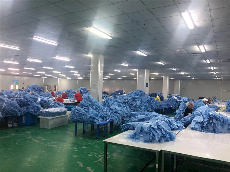 Material SMS Disposable Non-Woven Isolation Gown Coveralls Clothing Hat Environmental CPE Disposable Apron Sets CPE Plastic Isolation Gown