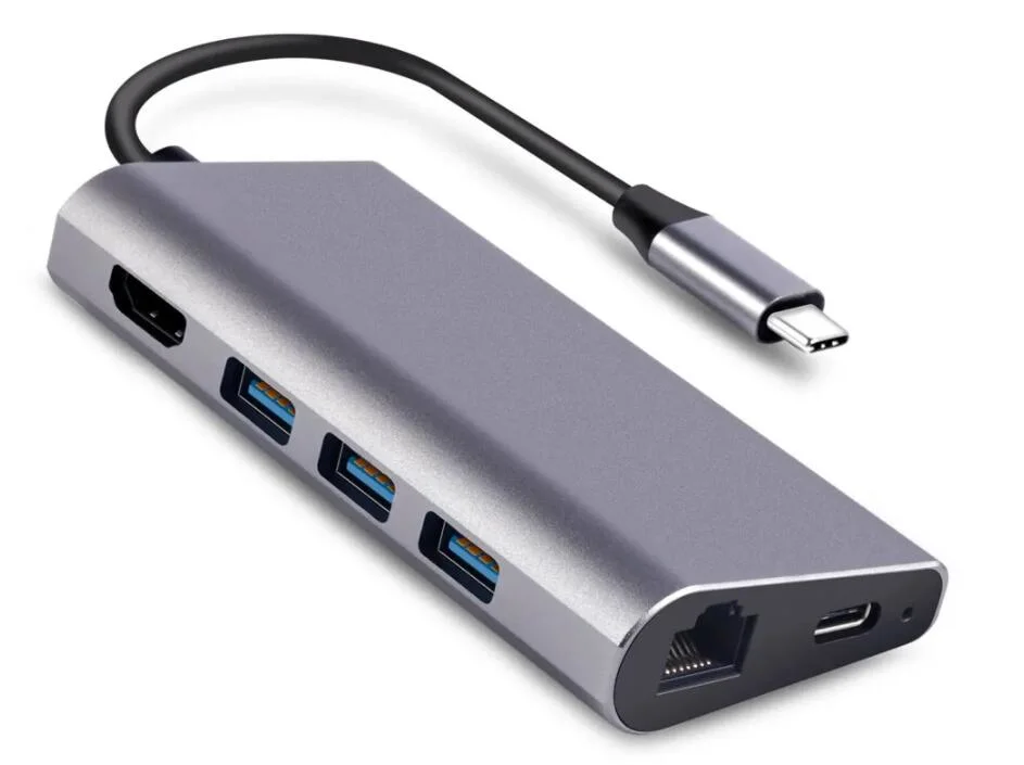 USB C Hub 6 in 1 with 4K@60Hz USB3.0 Power Supply Pd Card Reader SD TF USB Type C Adapter Hub