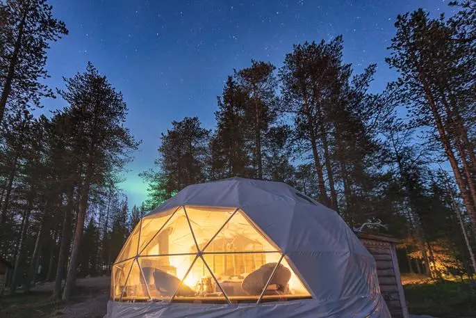 Green Luxury Glamping Dome Tents Geodesic Dome Tents with Canvas
