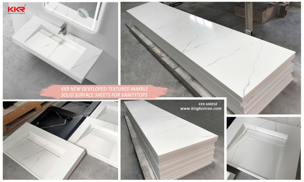 Wholesale Artificial Stone Reception Desk Pure White Acrylic Solid Surface