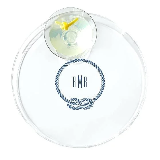 Luxury High Clear PMMA Acrylic Round Tray with Handle Clear Acrylic Serving Tray Round Acrylic Tray