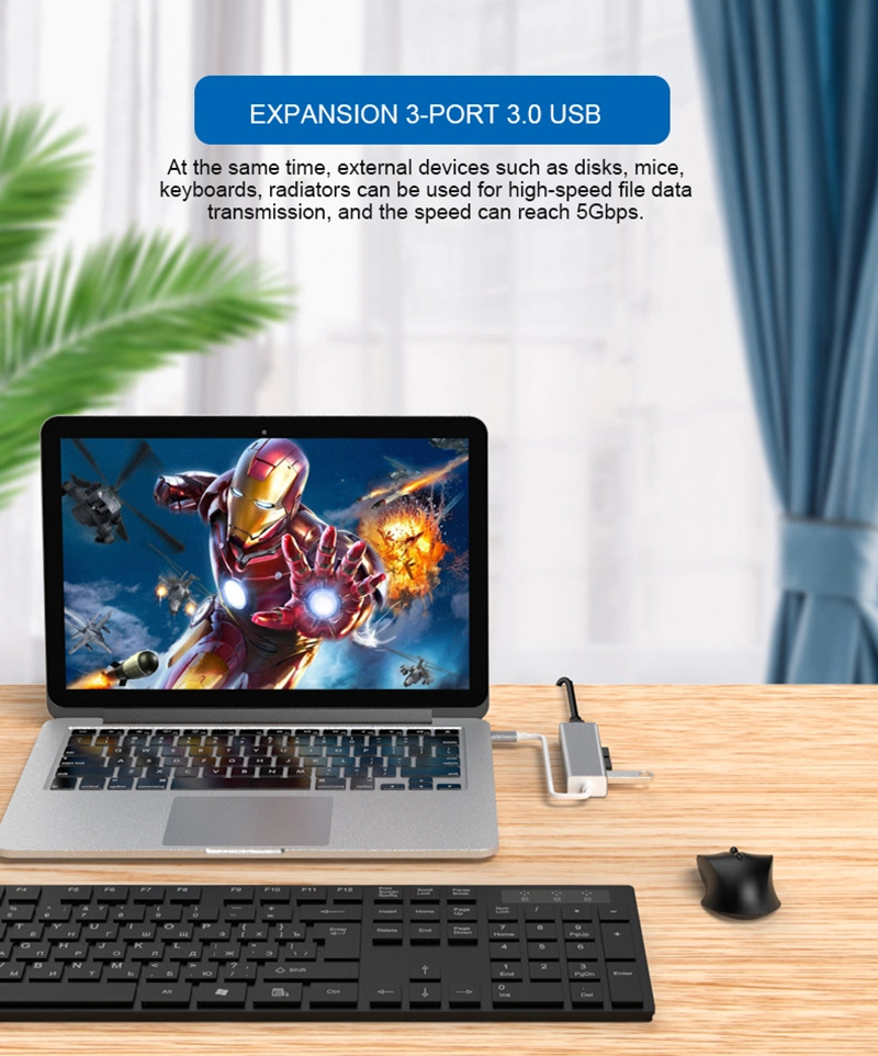 4 in 1 USB-C Hub Type-C Multiport Card Reader Adapter 4K HDMI for Notebook with Power Adapter USB Hub High Speed for PC Computer
