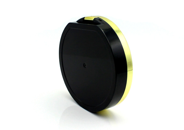 Elegant Empty Black Round Transparent Plastic Pressed Powder Compact Case