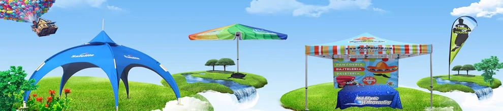 10X10FT Aluminum Frame Outdoor Pop up Beach Party Tent with Feather Flag Table