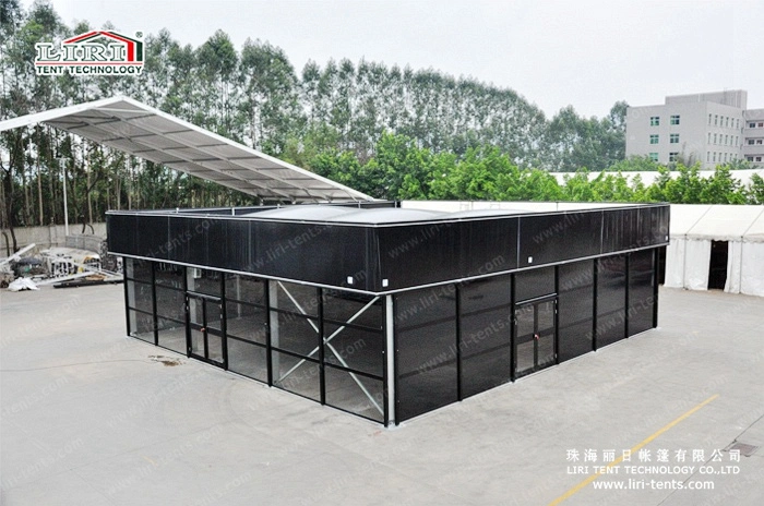 Inflatable Cube Structure Tent with Black PVC Fabric for Events