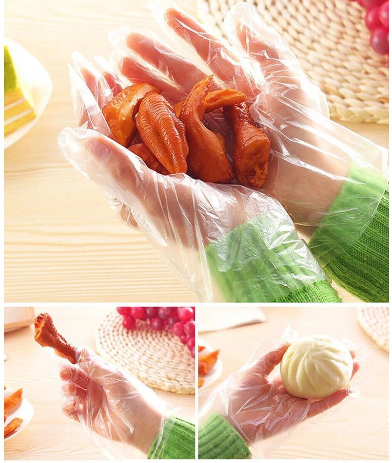 Transparent Plastic PE Food Grade Disposable Gloves for Kitchen Use