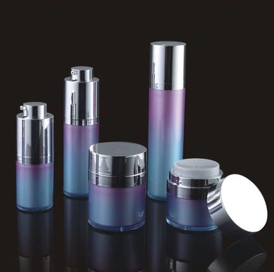 Green Acrylic Set Plastic Jar and Bottle for Cosmetic Packaging